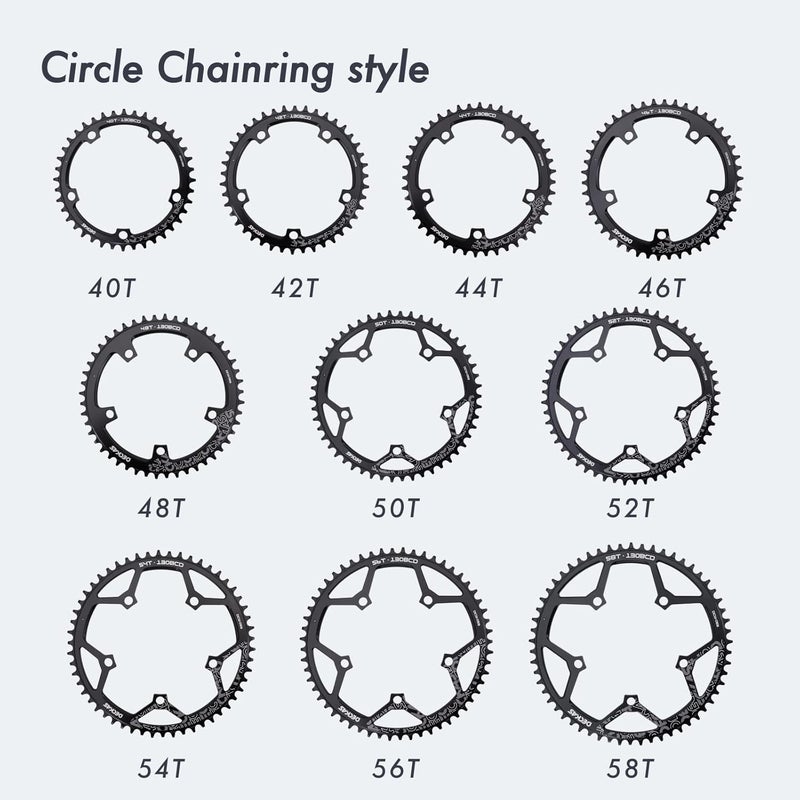 DJC Components DJC Bike Chainring 130BCD 40T to 58T Round Chainwheel Narrow Wide Tooth Lightweight for 7 8 9 10 11 12 Speed Road Bike Folding Bike - Image 4